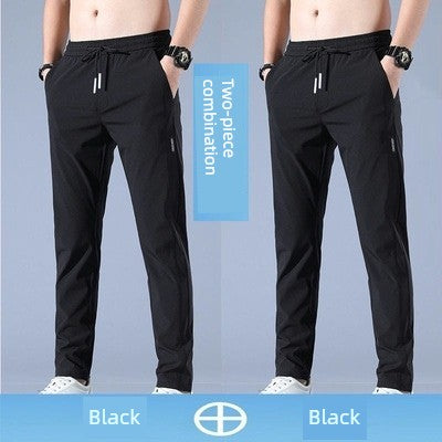 Quick-Dry Pants Men's Summer Thin Sports Pants Ice Silk