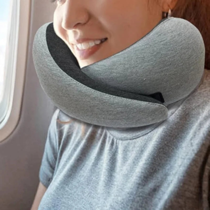 Travel Neck Pillow Durable U-Shape Travel Pillow Memory Foam Non-Distorting Airplane Pillow Protect Cervical Spine Napping San Remo Shops