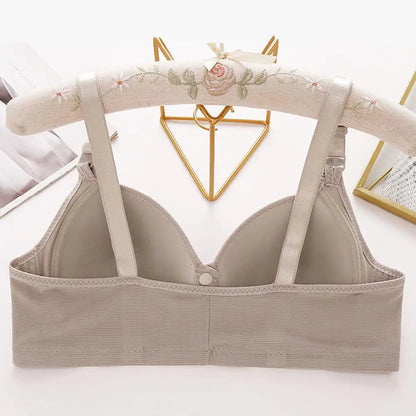 Adjustable Bra Shoulder Strap Front Button Closure 3/4 Cup Wireless Push-up