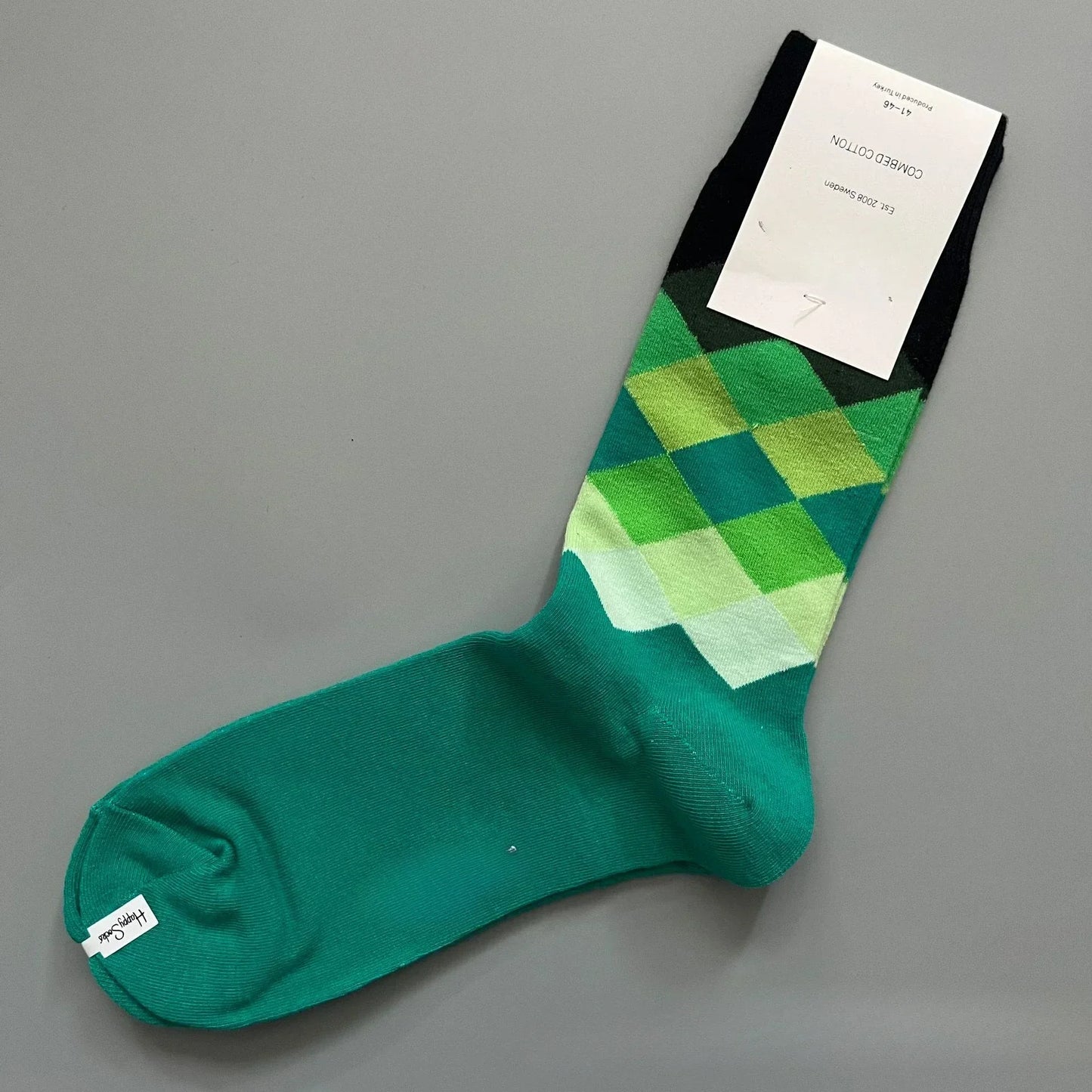 Happy Socks Men's Classic Crew Sock, Shoe Size 10 - 13 Soft Cotton