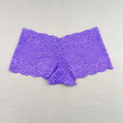 Lace Transparent Floral pantie Solid Color  Breathablle Soft