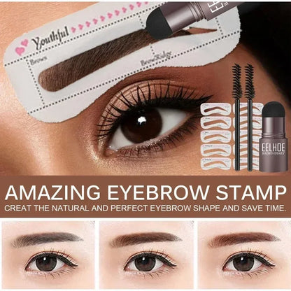 New Brow Stamp Kit Reusable Head Eyebrow Powder Stencil Kit Makeup Shadow Stick 1 Step Eyebrow Shaping Long Lasting Stamp Kit San Remo Shops