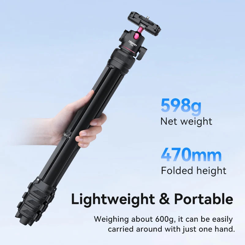 Ulanzi TT51 Portable Tripod Universal Camera Phone Lightweight Stand 450-1380mm Tripod with Floding Phone Clip San Remo Shops