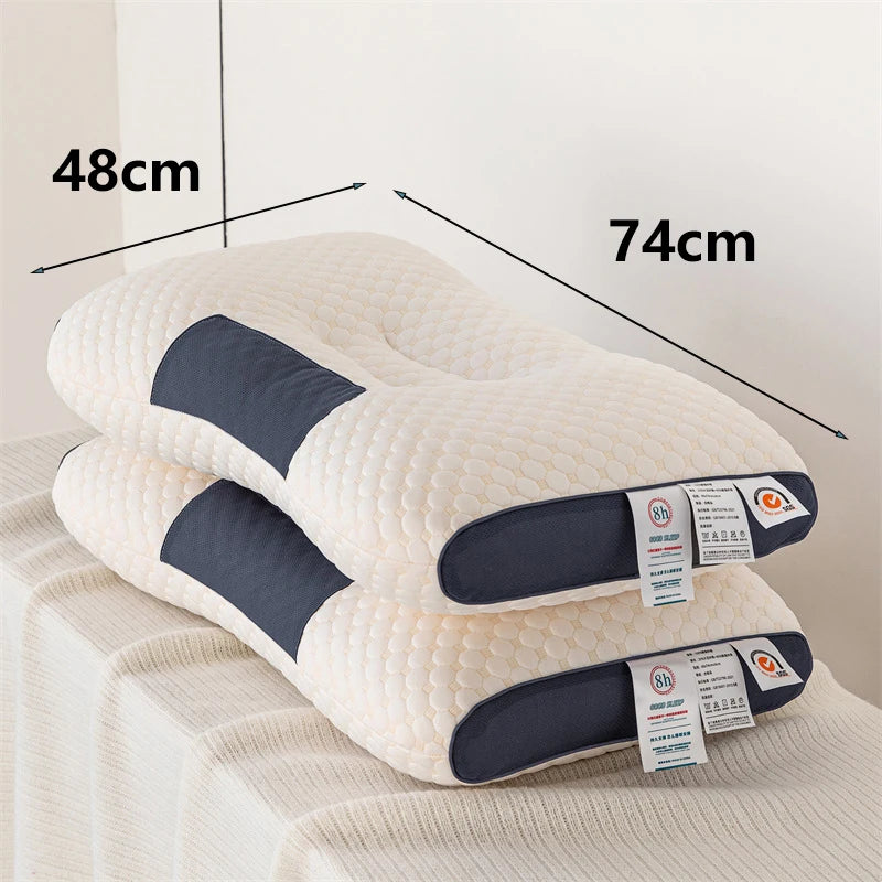 Memory Neck Pillow Orthopedic Relaxed Thickness Soft Washable Pillow Core High Elastic Neck Protection Bedding For Hotel Home San Remo Shops