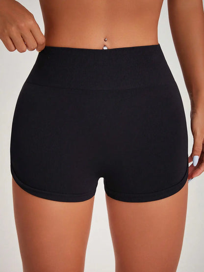 Women's Seamless Yoga Shorts - High Waist Workout Athletic Shorts
