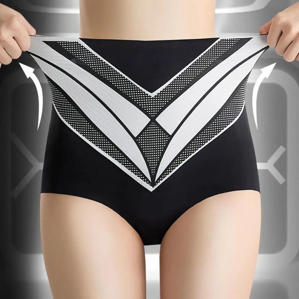 High Waist Women Underpants Tummy Control Double-layer Seamless Panties Wide Crotch Body Shaper Full Coverage Belly Guard