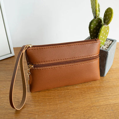 Tragbarer Kartenhalter, modische kleine Damentasche mit Doppelreißverschluss, elegante Clutch als Geschenk