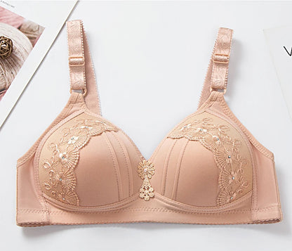 Women's Wireless Push-Up Bra - Comfortable Lace Brassiere