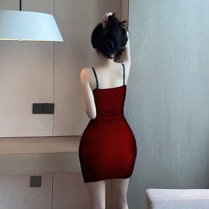 Sexy Mesh Spaghetti Strap Square Collar