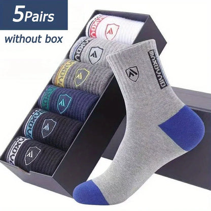 5PCS Set Mens Ultra Breathable Stylish Sports Socks for High Performance Basketball Football Fashion Multipack
