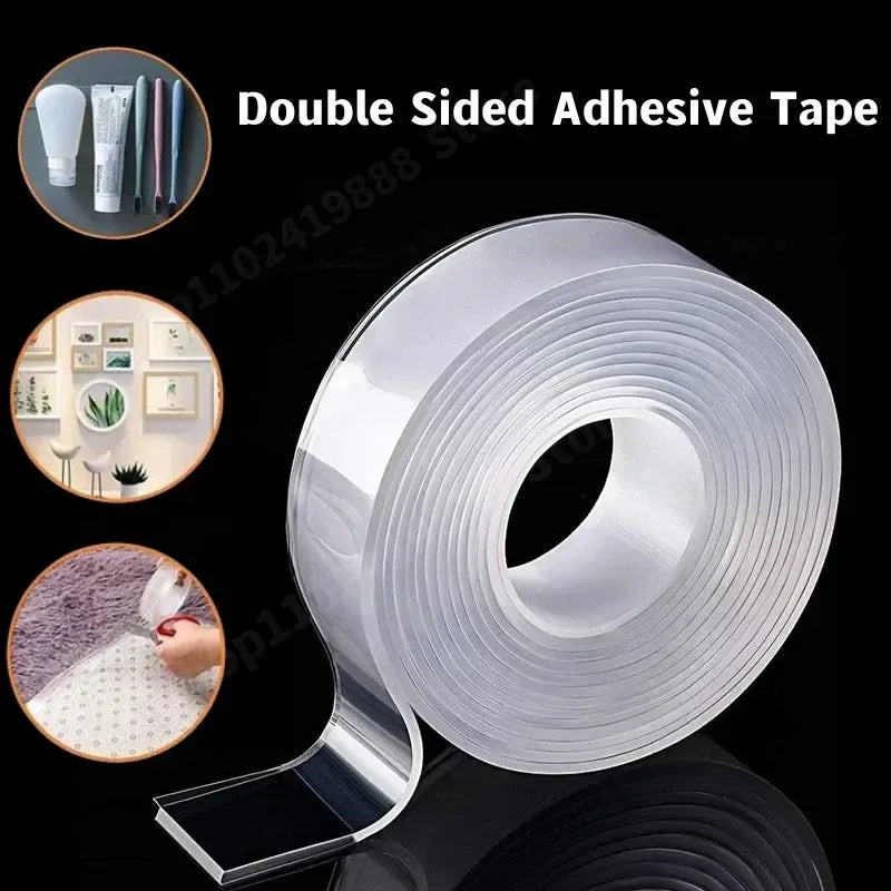 Super Strong Double Sided Adhesive Tape Washable Reusable Waterproof Transparent Adhesive double tape Kitchen Bathroom Supplies San Remo Shops