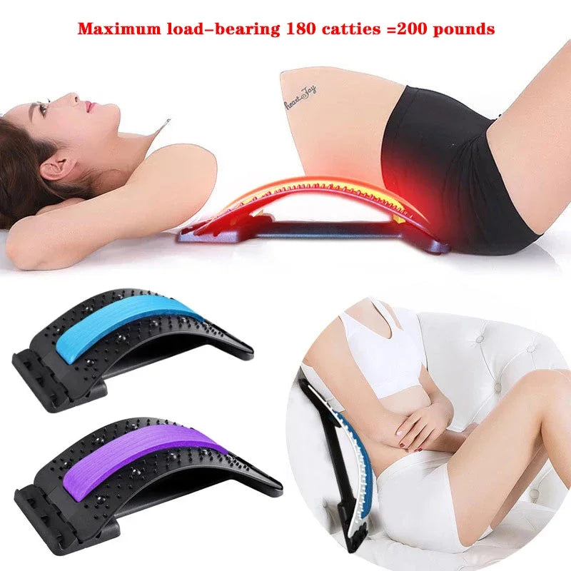 Magnetotherapy Multi-Level Adjustable Back Massager Stretcher Waist Neck Fitness Lumbar Cervical Spine Support Pain Relief San Remo