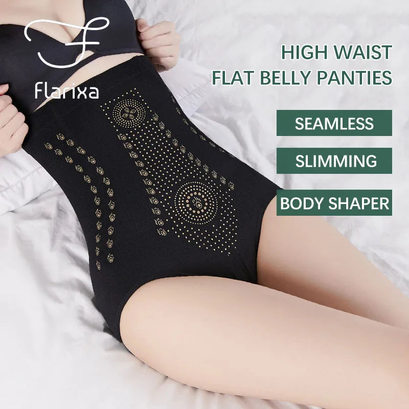 Flarixa Seamless Women's Panties High Waist Flat Belly Panties Body Shaping Underwear Comfort Postpartum Abdominal Pants Briefs San Remo