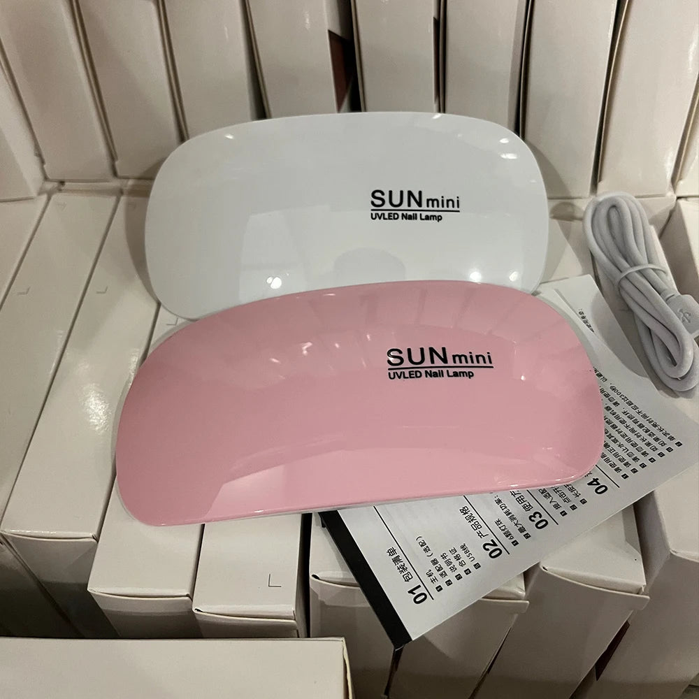 6W Mini Pink White Nail Dryer Machine Portable LED UV Manicure Lamp For Drying Polish Varnish Cured Manicure with USB Cable San Remo