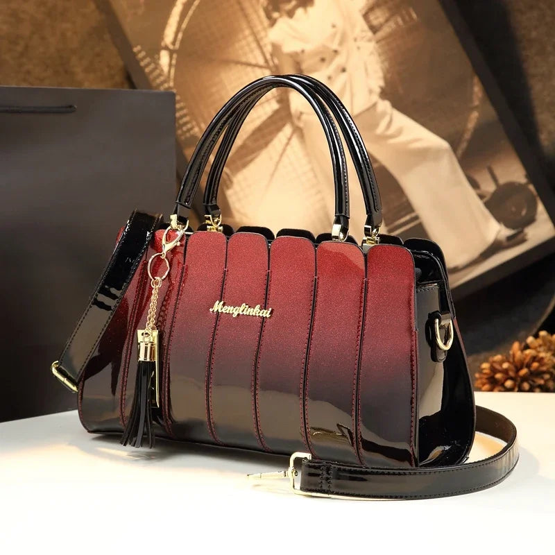 Fashion Atmospheric Patent Leather Messenger Bag Handbag Women Shoulder  High Quality Casual Tote Ladies San Remo