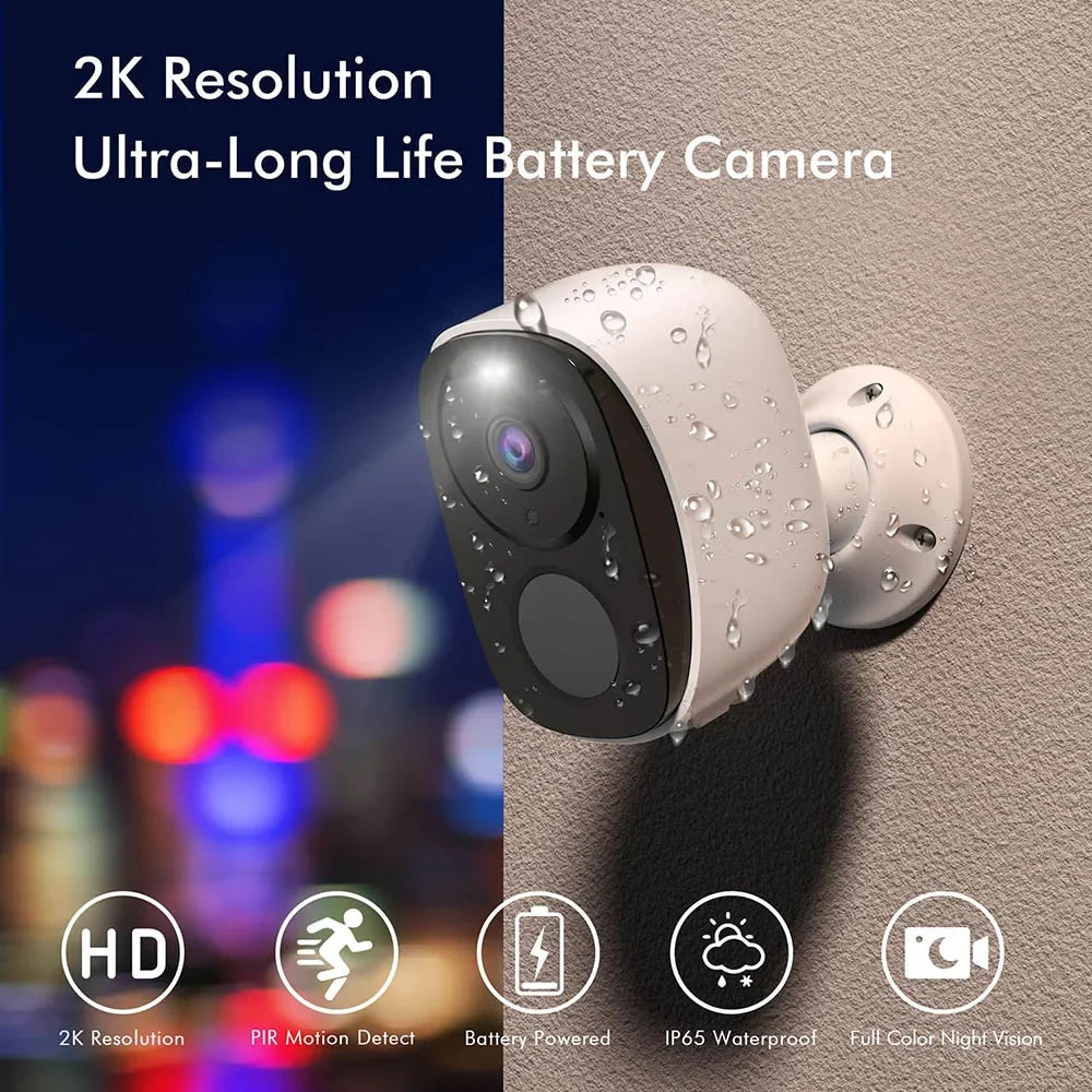 Wireless Battery Camera Wifi Outdoor, Solar Powered Security Waterproof IP CCTV Indoor AI Motion Detection Spotlight Siren Alarm San Remo