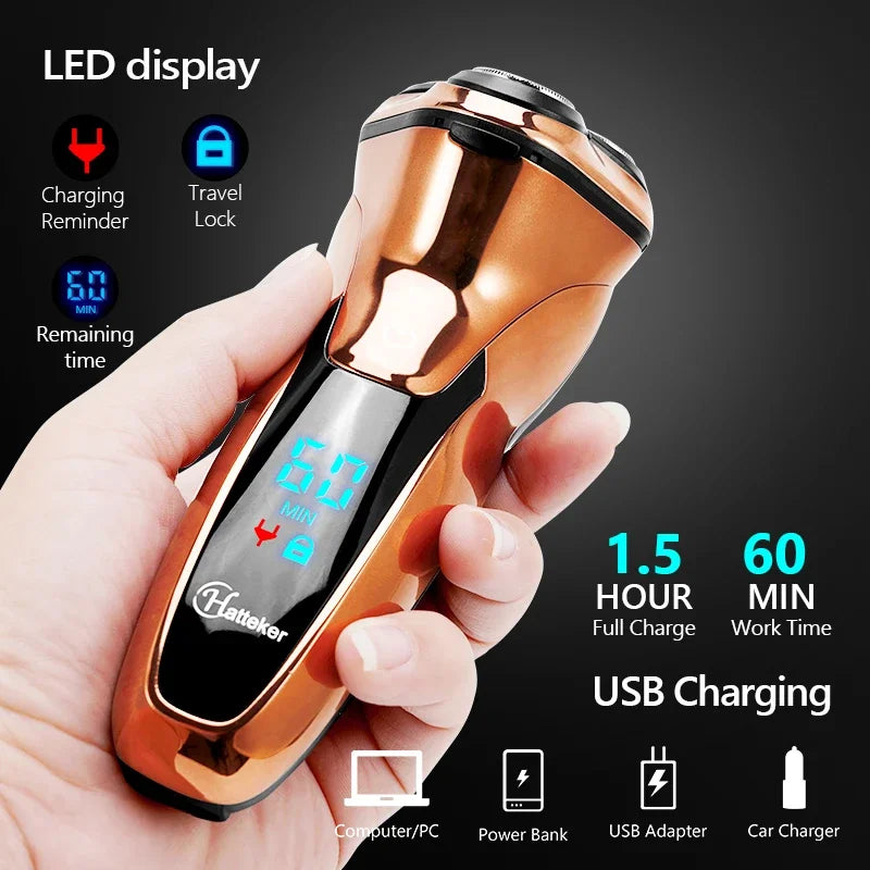 High Quality Electric Shaver Waterproof Fast Charging Men's Shaver Rechargeable Electric Razor Beard Trimmer Shaving Machine San Remo