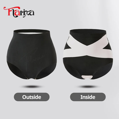 Flarixa Cross Plus Size Shapewear Tummy Control Panties Slimming Briefs High Waist 4XL Hip Lifting Shaper
