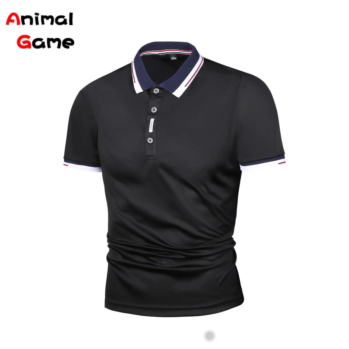 Dropshipping New Polo Shirt Men Solid Casual Cotton Polo Giraffe Men Slim Fit Embroidery Short Sleeve Men's Polo 8 Colors