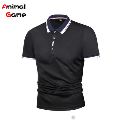 Polo Shirt Solid Cotton Slim Fit Embroidery Short Sleeve  8 Colors