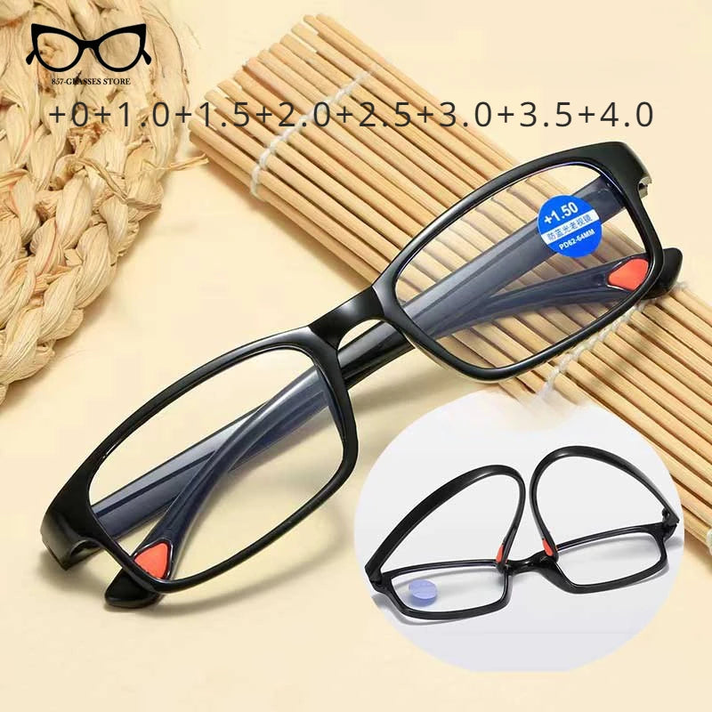 New Ultra Clear Lenses Anti-blue Reading Glasses for Men and Women HD Telephoto Glasses Fashion Smart Zoom Reading Glasses San Remo