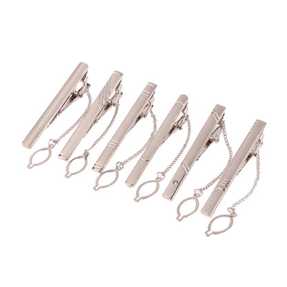 1Pc Silver Color Necktie Pin Tie Clip For Men Wedding Necktie Tie Clasp Clip Gentleman Ties Bar Tie Pin For Men's Accessories San Remo Shops