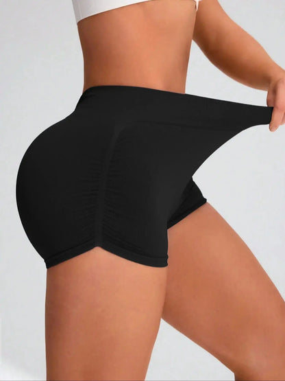 Women's Seamless Yoga Shorts - High Waist Workout Athletic Shorts