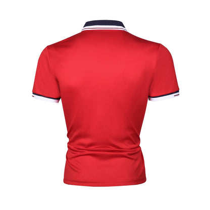 Polo Shirt Solid Cotton Slim Fit Embroidery Short Sleeve  8 Colors