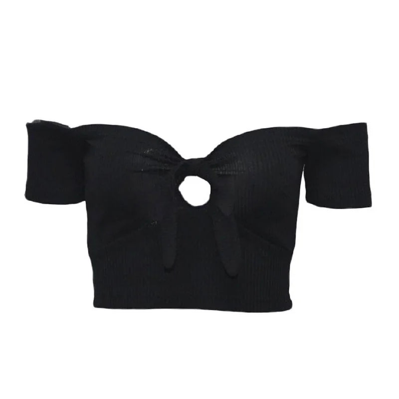 Off Shoulder Knit Crop Top