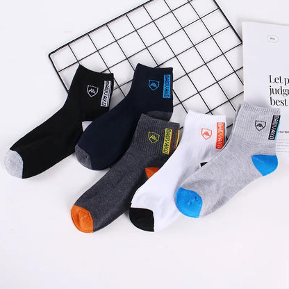 5 Paar Herren Sportsocken für April und Herbst, Sommer, Freizeit, schweißabsorbierend, bequem, dünn, atmungsaktiv, Basketball, Meias