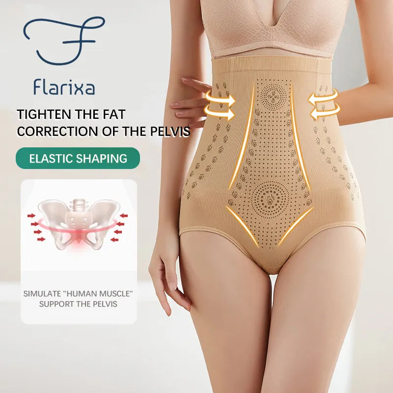 Flarixa Seamless Women's Panties High Waist Flat Belly Panties Body Shaping Underwear Comfort Postpartum Abdominal Pants Briefs San Remo