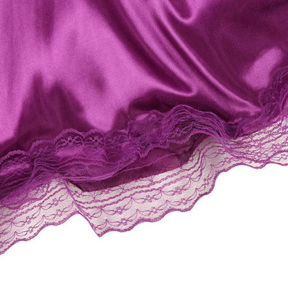 Nightgown  V Neck Lace Sleeveless Lingerie Thin Halter Backless Sleepwear