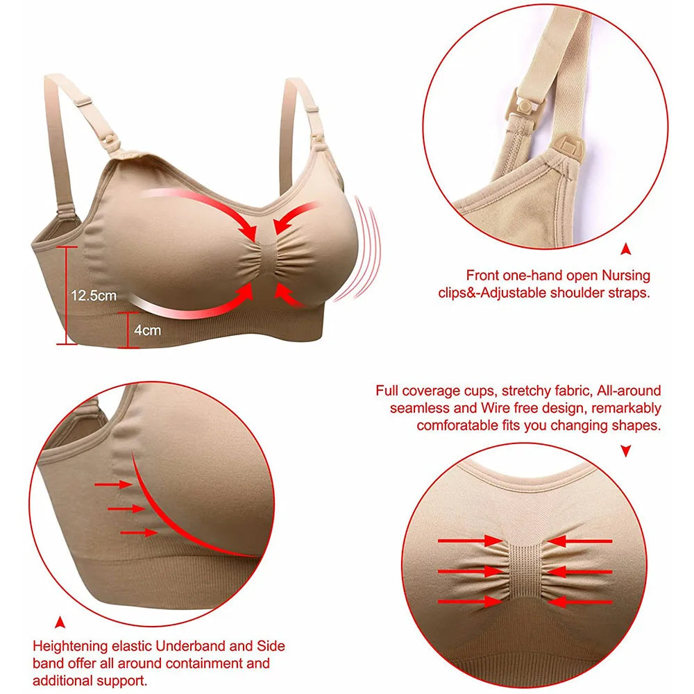 Breastfeeding Bras Maternity Nursing Bra for Feeding Nursing Underwear Clothes for Pregnant Women Wirefree Breathable Bra San Remo