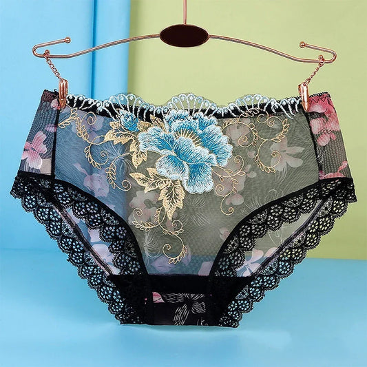 3/5 Pcs Women Lace Embroidery Panties Briefs