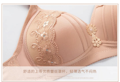 Women's Wireless Push-Up Bra - Comfortable Lace Brassiere