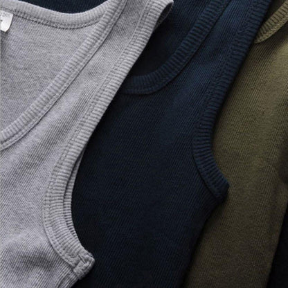 3/6 Pcs Men's Cottons Elastic Tank Top