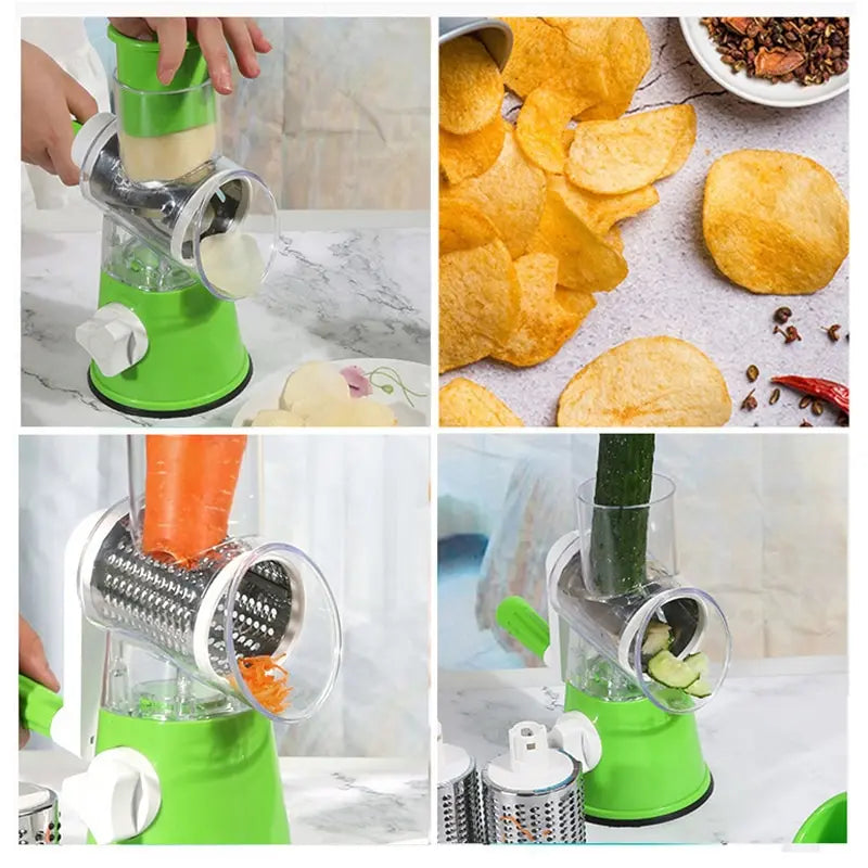 Vegetable and Fruit Shredding Household Kitchen Multifunctional Manual Drum Chopper - Easy to Cut Fruits and Vegetables Peeled a San Remo Shops