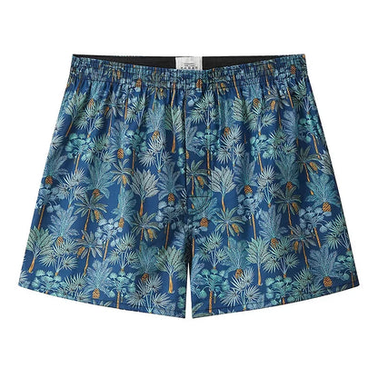 S-XL mens cotton underwear boxer shorts casual plaid elastic waistband button mens boxer underwear comfortable shorts for home