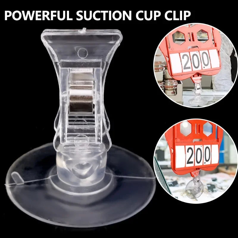 5/1Pcs Plastic Suction Cup Clips Transparent Sucker Clamp Bathroom Window Glass Suction Cup with Clip for Advertising Display San Remo Shops