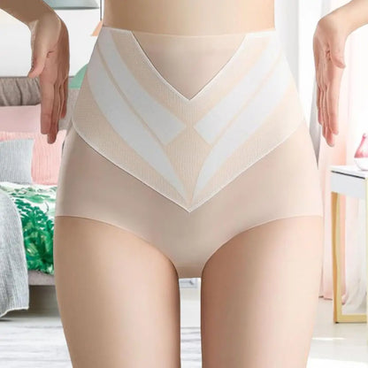 High Waist Women Underpants Tummy Control Double-layer