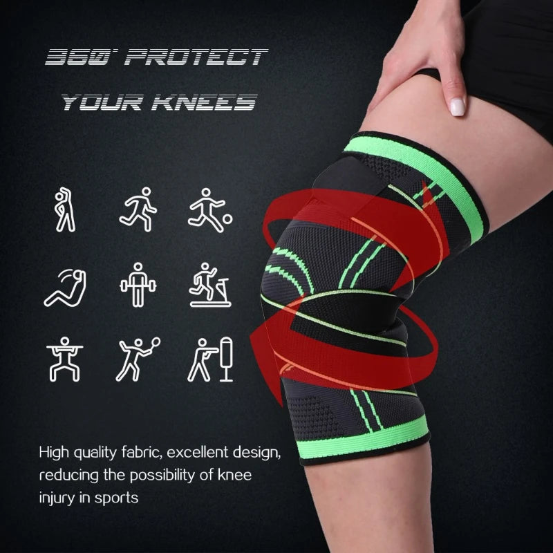 1PC Sports Kneepad Men Pressurized Elastic Knee Pads Support Fitness Gear Basketball Volleyball Brace Protector San Remo Shops