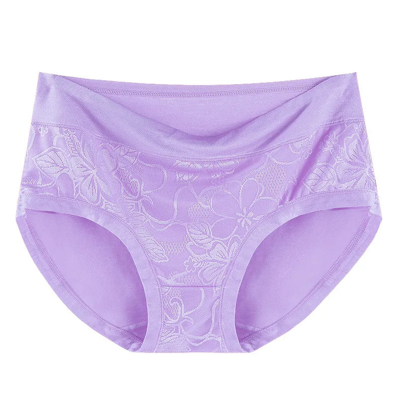 New Arrival Sexy Briefs Lady Soft Lace Printing Bamboo Fiber Plus Size 6XL Women's Underwear  Woman Mother Panties Desers