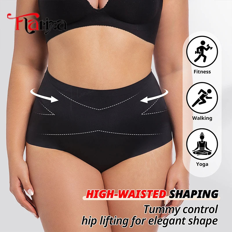 Flarixa Cross Plus Size Shapewear Tummy Control Panties Women Belly Slimming Briefs High Waist 4XL Hip Lifting Shaper Lingerie