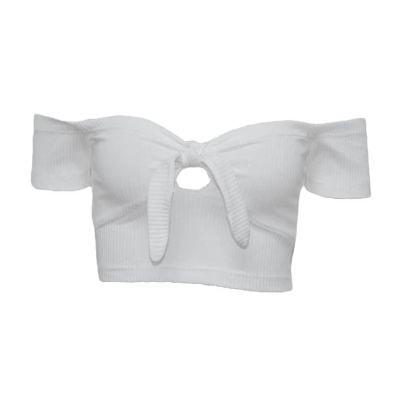 Off Shoulder Knit Crop Top
