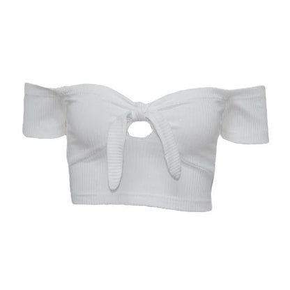 Off Shoulder Knit Crop Top
