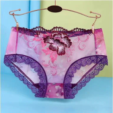 Women Lace Embroidery Panties Briefs