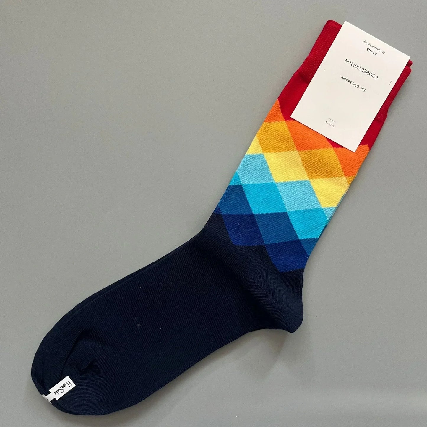 Happy Socks Men's Classic Crew Sock, Shoe Size 10 - 13 Soft Cotton