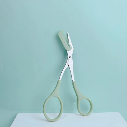 eyebrow trimming scissors with built-in comb
