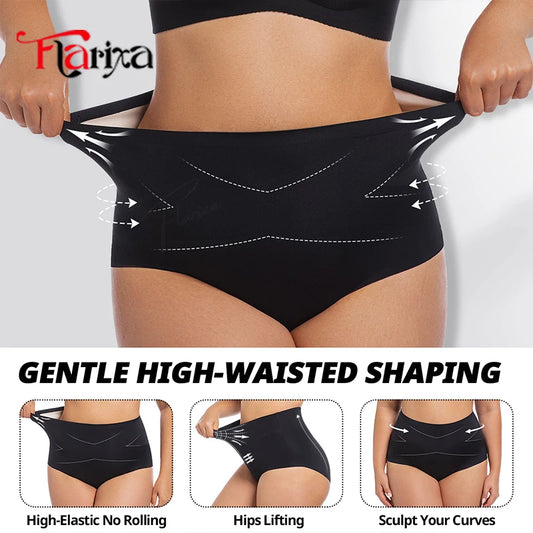 Flarixa Cross Plus Size Shapewear Tummy Control Panties Women Belly Slimming Briefs High Waist 4XL Hip Lifting Shaper Lingerie