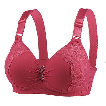 Push Up Bras for Women Large Size Full Cup Adjustment Wireless Lace Seamless Bralette